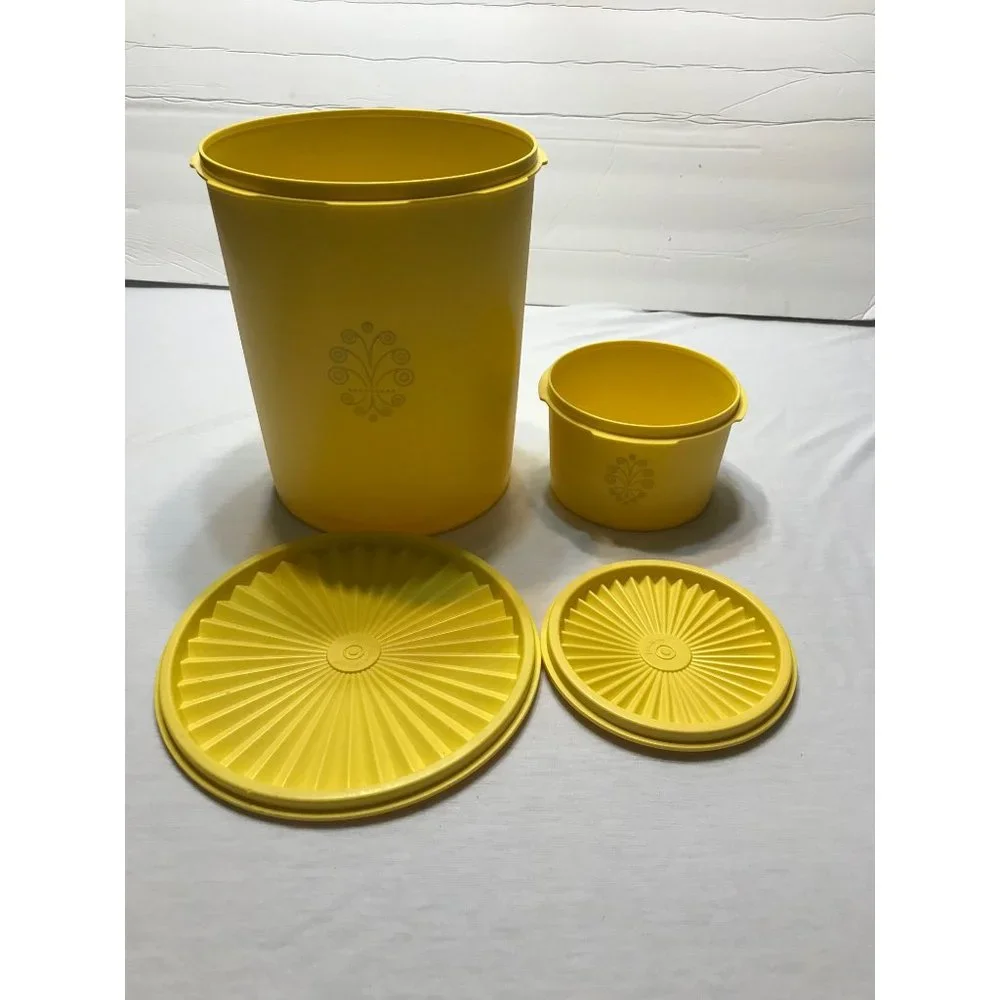 Vintage 1980’s 2 pc. Yellow Tupperware